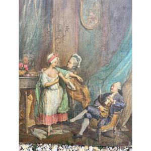 Pair Of 18th Century Scene Paintings