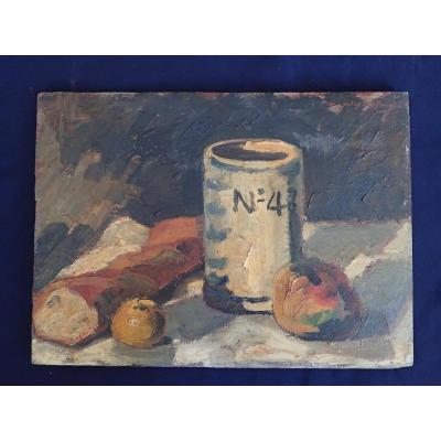 Jean-jules Dufour (1889-1973). Still Life. Oil On Wood.