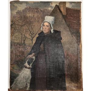 Oil On Canvas By Lucien Emile Porcheron