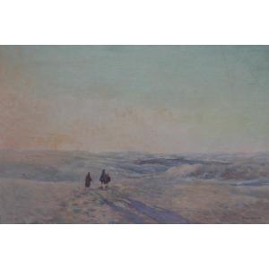 Henri Le Riche (1868-1944), Orientalist Scene, Desert Landscape