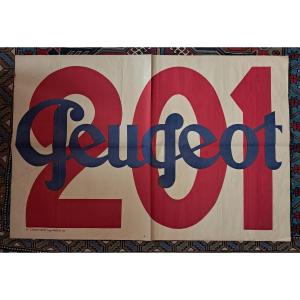 Peugeot 201, Original Poster From 1931, Chachoin Printer