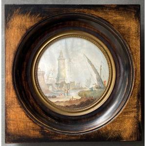 Miniature Maritime Decor XXth Hand Painted Wooden Frame