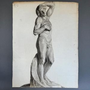 Charcoal Drawing Portrait Of A Man In Antique By Berger Dit Lheureux Biloul