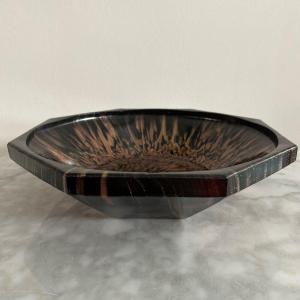 Glass Bowl With Cut-off Inclusions Murano Venice 20th Century