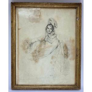 Engraving Jean Coraboeuf Madame Destouches Drawn By Ingres
