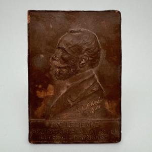 Bas-relief Plaque In Terracotta J.-m. Lelièvre By Charles Filleul 1904