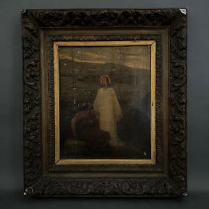 Ecole Française Jésus-christ Et Saint Pierre Au Jourdain Ollivier