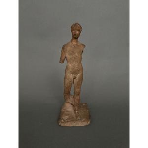 Workshop Plaster By Charles Filleul, Male Subject In Antique Style