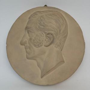 Charles Filleul Studio Plaster Profile Of A Man With Sideburns