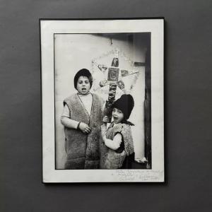 Artistic Photo Signed By Gheorge Rizeanu XXth 2 Romanian Children