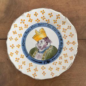 18th Century Nevers Plate 1706 The Archbishop Of Paris Plus Friends Of The Ladies