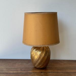 Murano Venice Lamp 1960 Signature Golden Inclusion With Arrow