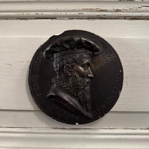 Tondo Medallion By Charles Filleul Pierre Belon Naturalist 20th Century