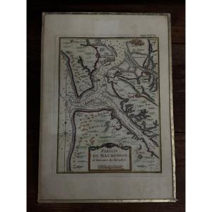 Antique Color Engraving Of The Maumusson Pertuis And The Seudre River