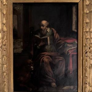 17th Century Oil On Copper Depicting Saint Jerome
