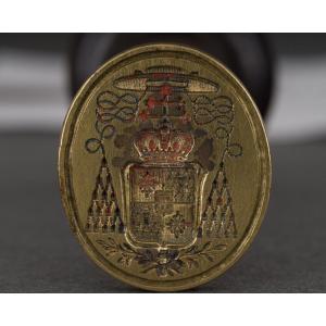 Seal Of Arms Heraldic Ecclesiastical Coat Of Arms Tower Auvergne Cardinal