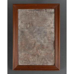 Engraved Slate Stone Dated 1779 Decorated With Donor Names