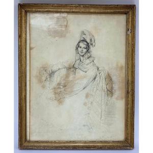 Engraving Jean Coraboeuf Madame Destouches Drawn By Ingres
