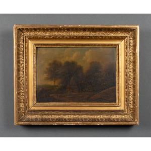 Oil On Panel, Restoration Period, Flemish School, Gilded Frame