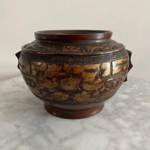 Bronze Cup Enhanced With Gilding Vietnam 20th Century