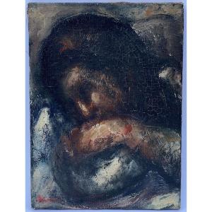 Oil On Canvas Depicting A Child