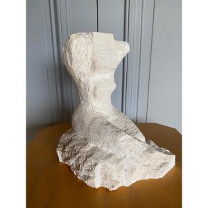 Direct Carving Sculpture Of A Female Nude From The 20th Century Workshop