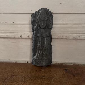 Slate Sculpture Of Saint Lézin, Bishop Of Angers