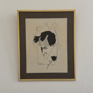 Caricature By Serge Czerefkov Serge Grès Representing André Salmon 