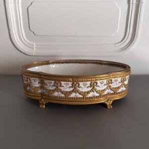 Sèvres Porcelain Jardinière Mounted In Bronze, 19th Century, Louis XVI Style