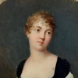 Early 19th Century Miniature Hand-painted Portrait Of A Woman