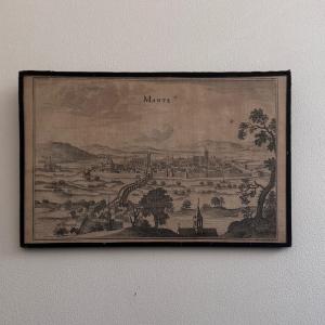 Antique Engraving Depicting A Praying Mantis (17th Century)