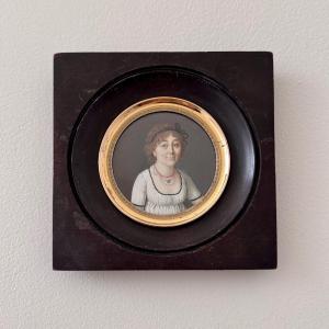 Miniature Bust Portrait Of A Woman, Early 19th Century