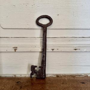 Wrought Iron Key, Early Period, Patina From Use