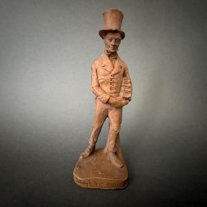 Terracotta Signed L. Desborde, 19th Century, A First-year Student
