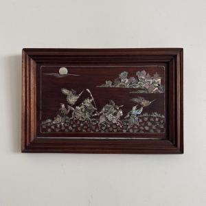 Ironwood Panel With Mother-of-pearl Inlay Decoration, Indochina, Vietnam