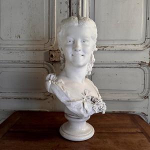 Marble Bust By Antonio Giovanni Lanzirotti Entitled The Lilac