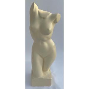 Plaster Bust In The Antique Style, Female Subject, Signed M. Cabrol