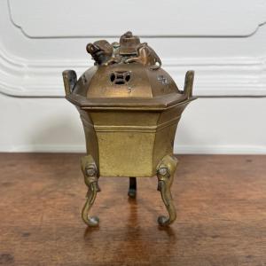 Bronze Incense Burner, China Or Indochina, Late 19th Century, Tripod Base
