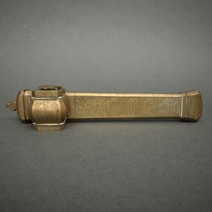 Late 19th Century Persian Portable Inkwell And Writing Set, Richly Engraved 