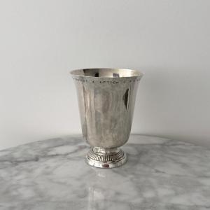 18th-century Silver Cup, Farmers General Hallmark, Gadrooned Foot