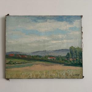 Oil On Canvas Depicting A 20th-century Landscape By Carlos Gallos 
