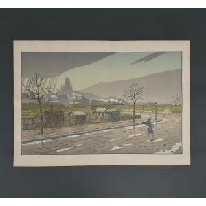 Lithograph By Henri Rivière: Montmartre Hill Seen From The Fortifications