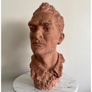Plaster Studio Bust, 1930, Of A Man With A Moustache 