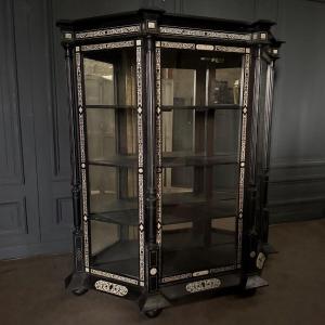 19th-century Napoleon III Library Inlaid With Bone Marquetry And Arabesque Decoration 