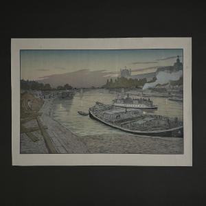 Lithograph By Henri Rivière: The Pont Des Saints-pères And The Louvre 