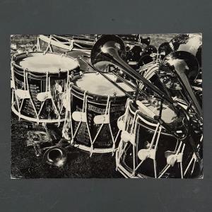 Black And White Photograph Three Young Drummers By Robert Laporte, 20th Century 