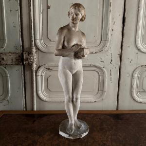 20th-century Plaster Statue By Charles Filleul, Female Subject, In A Box