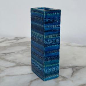 Italian Blue Ceramic Vase From Rimini By Aldo Londi For Bitossi 
