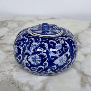 Blue And White Covered Pot, China, 20th Century