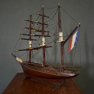 Model Of A 19th-century French Three-masted Ship, Cancale